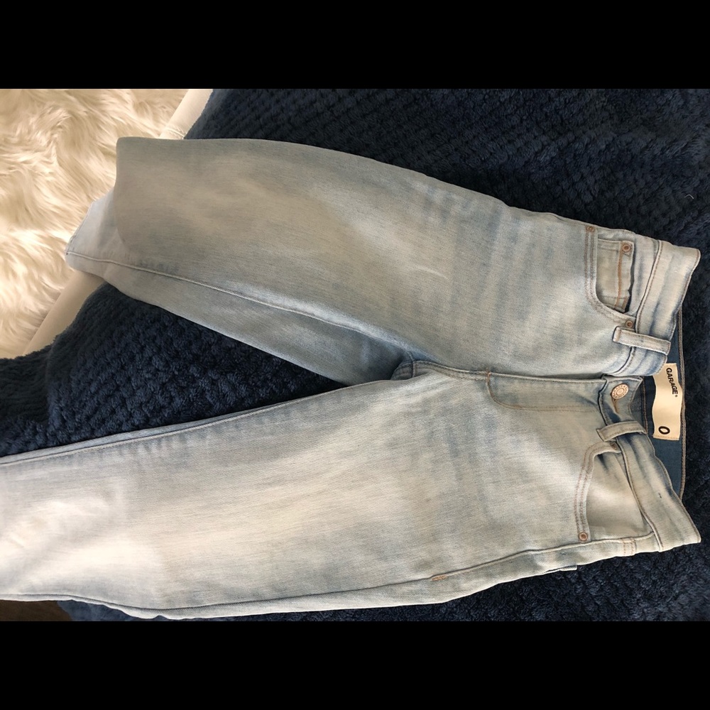 Faded blue jeans
